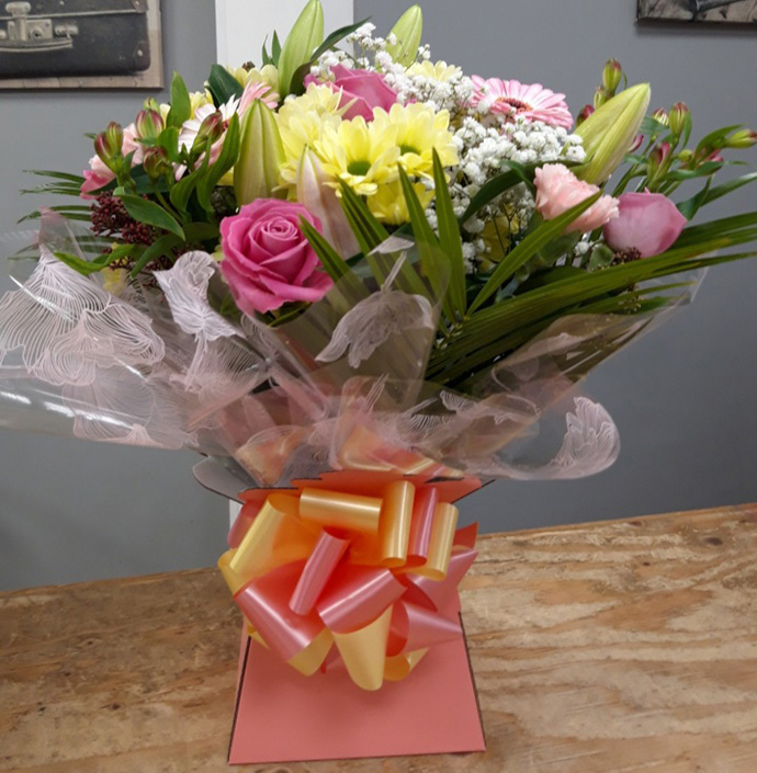 Anniversary aqua gift boxes Bristol florist AB19