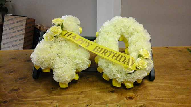 Anniversary Number Tributes from your local florist Bristol AN1
