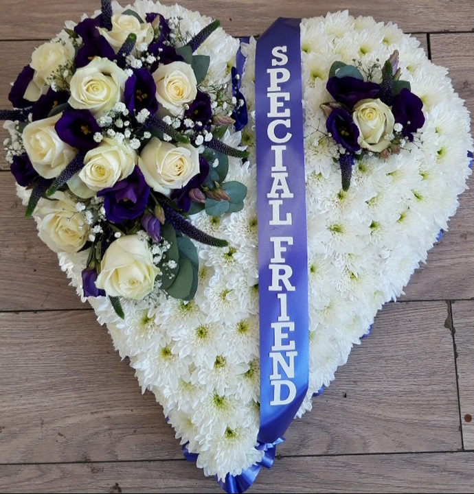 Heart funeral flowers Bristol florist FH10