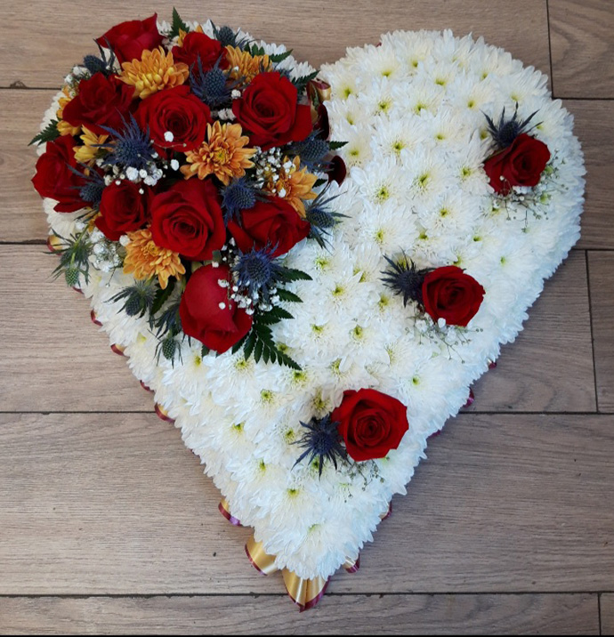 Heart funeral flowers Bristol florist FH13