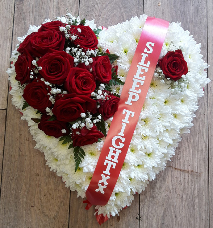 Heart funeral flowers Bristol florist FH5