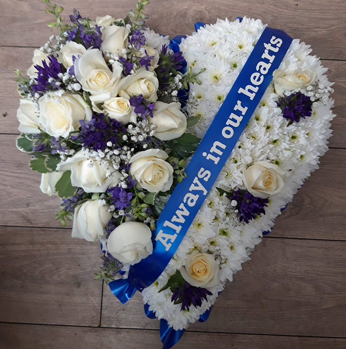 Heart funeral flowers Bristol florist FH6