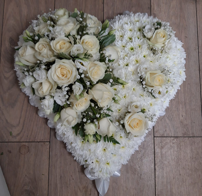 Heart funeral flowers Bristol florist FH7