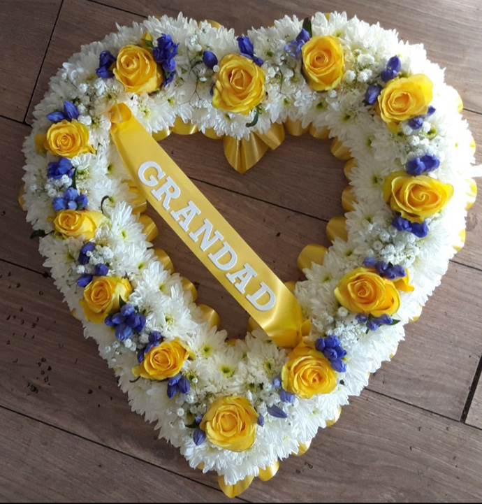 Heart funeral flowers Bristol florist FH8