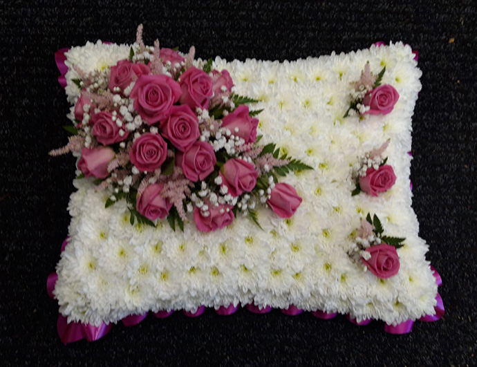 Pillow funeral flowers Bristol florist FPFPI8I6