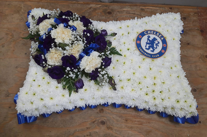 Pillow funeral flowers Bristol florist FPI9