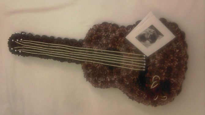 Guitar floral tribute funeral flowers Bristol florist GUITAR