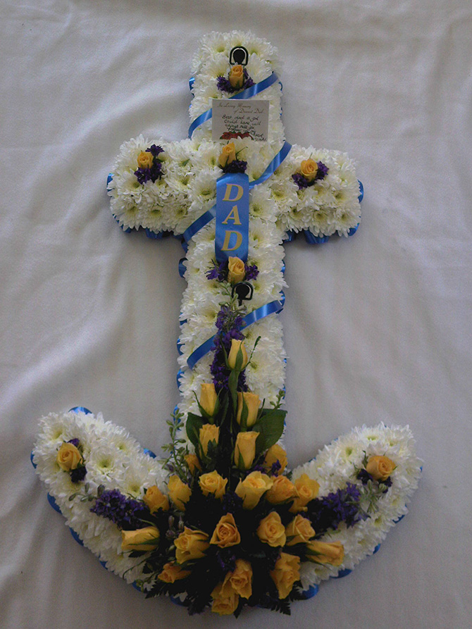 Anchor floral tribute Bristol florist ANCHOR