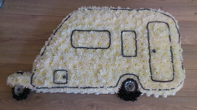 Caravan floral tribute Bristol florist CARAVAN