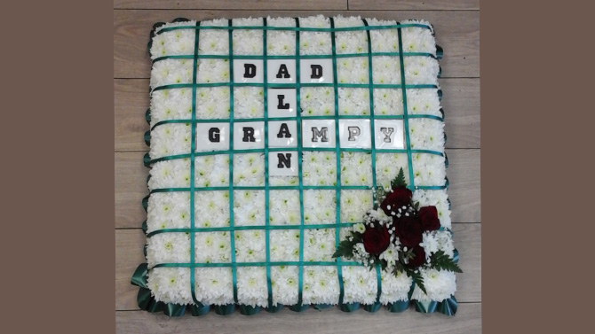 Crossword puzzle floral tribute Bristol florist CROSSWORDPUZZLE