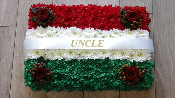 Italian flag floral tribute Bristol florist ITALYFLAG