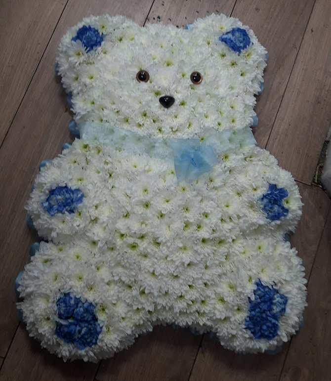 Teddy bear funeral tribute Bristol florist TEDDY3