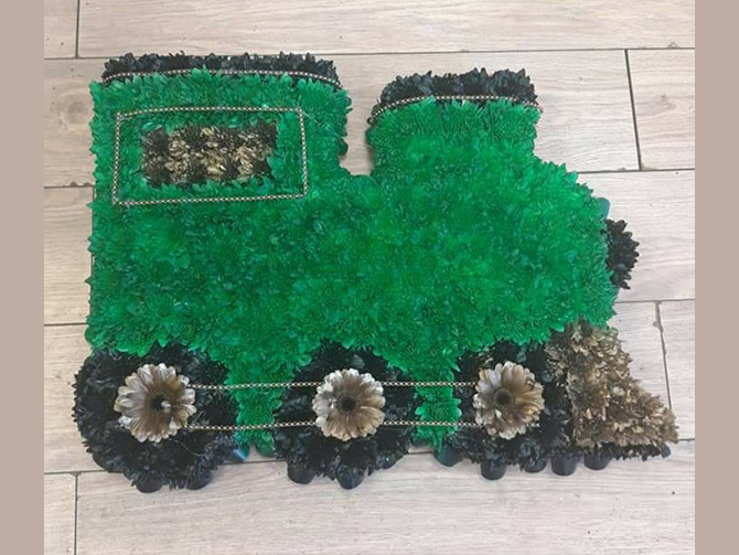 Bus funeral flowers Bristol florist BUS
