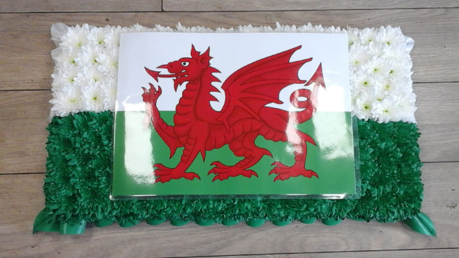 Welsh flag floral tribute Bristol florist WELSHFLAG
