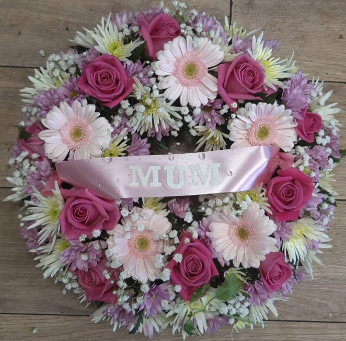 Wreath funeral flowers Bristol florist FW11