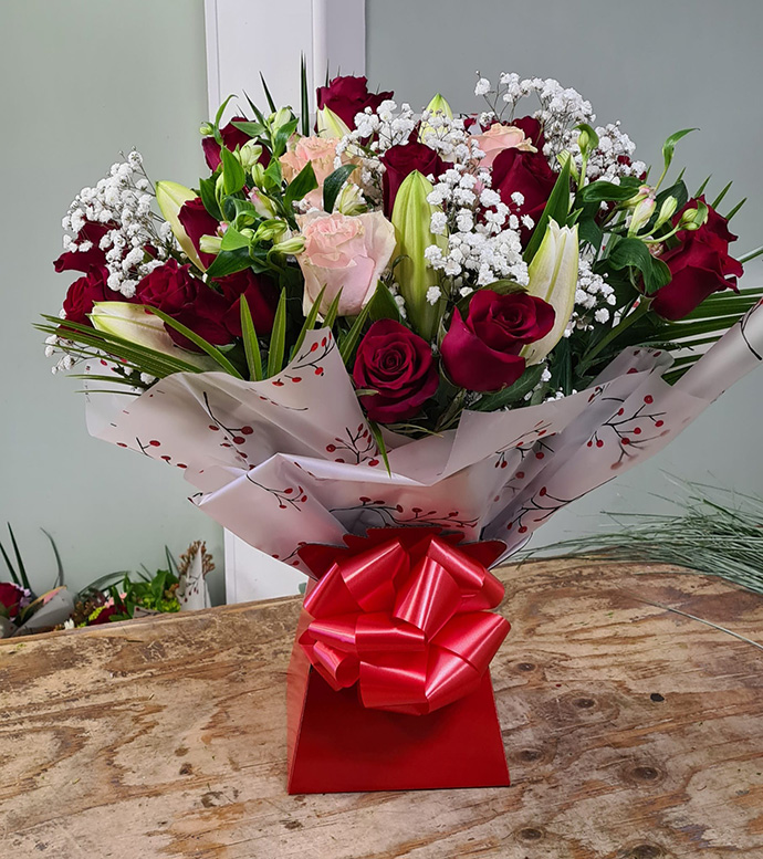 Valentine aqua gift boxes Bristol florist VAB5