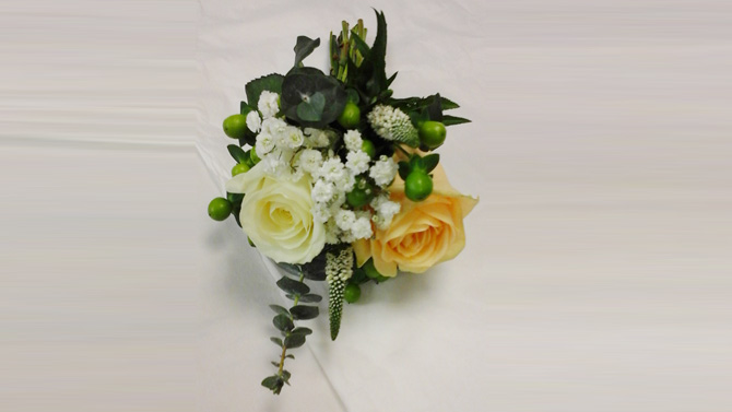Bridesmaids hand tied bouquets peach and cream wedding flowers Bristol WBR7