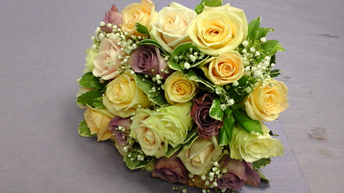 Bride hand tied bouquets roses wedding flowers Bristol WB3