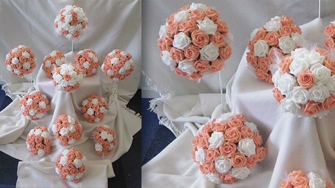 Bridesmaids hand tied bouquets mini silk wedding flowers Bristol WBR1
