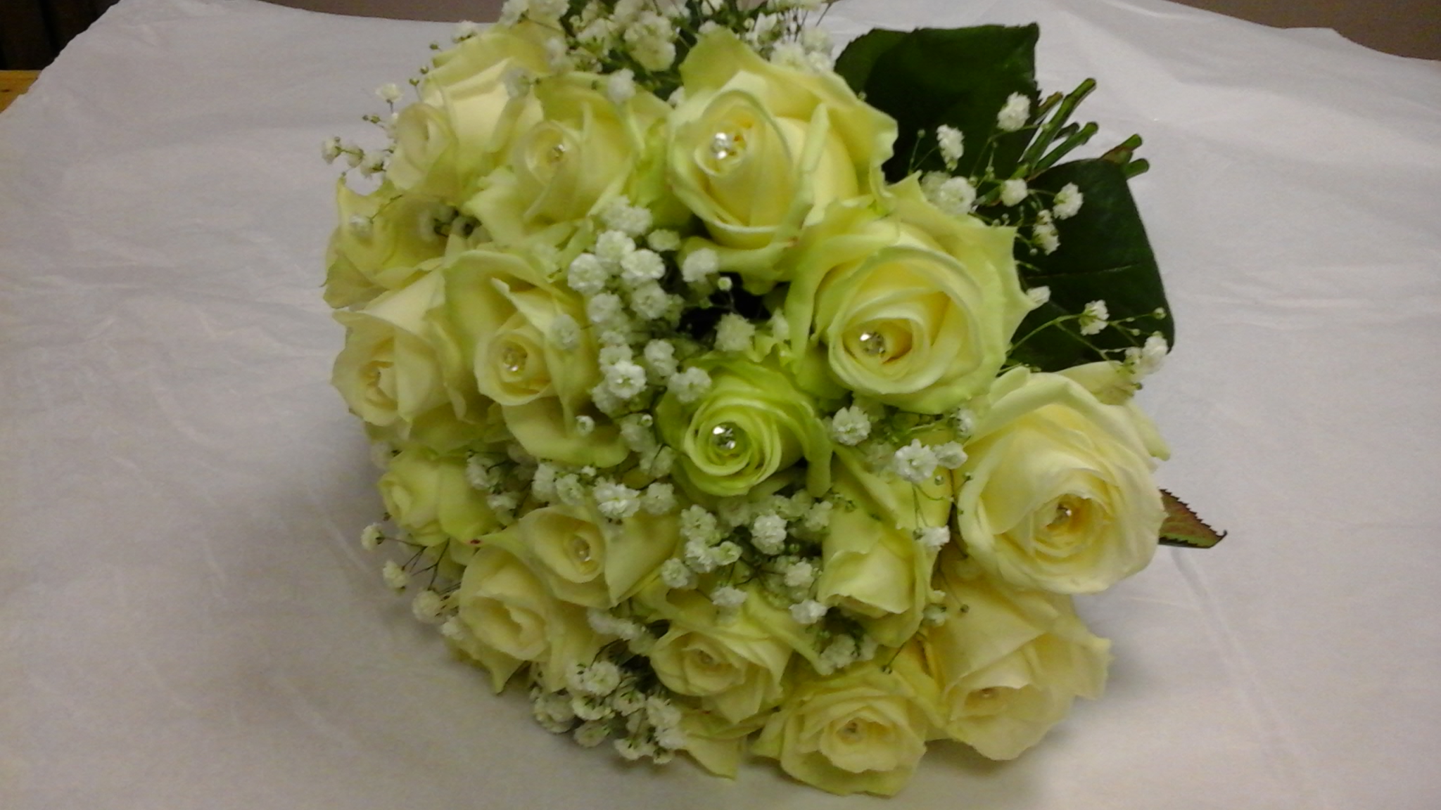 Bridesmaids hand tied bouquets white roses wedding flowers Bristol WBR6